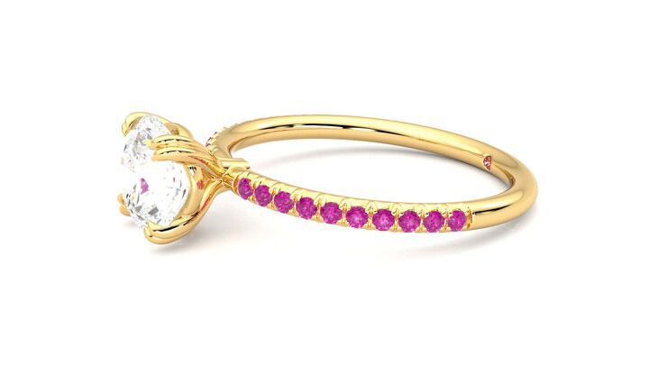 Taylor & Hart Damson Round Engagement Ring 360 degree image 22