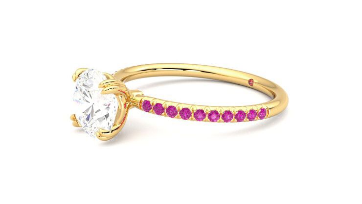 Taylor & Hart Damson Round Engagement Ring 360 degree image 23