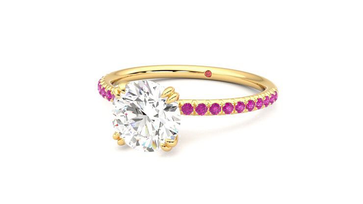 Taylor & Hart Damson Round Engagement Ring 360 degree image 26