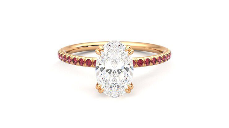Taylor & Hart Damson Oval Engagement Ring 360 degree image 0