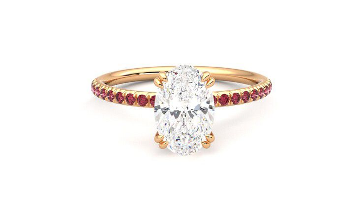 Taylor & Hart Damson Oval Engagement Ring 360 degree image 1