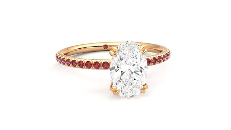 Taylor & Hart Damson Oval Engagement Ring 360 degree image 3