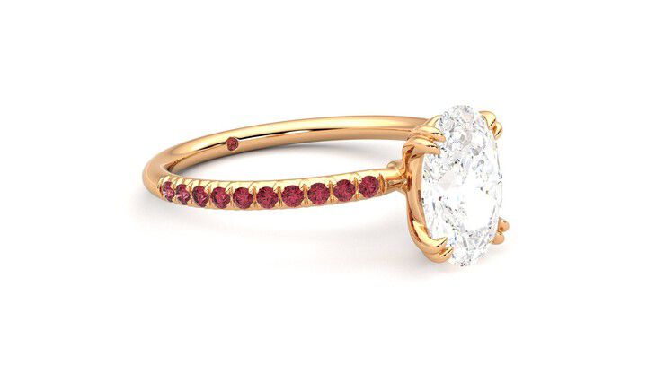 Taylor & Hart Damson Oval Engagement Ring 360 degree image 6