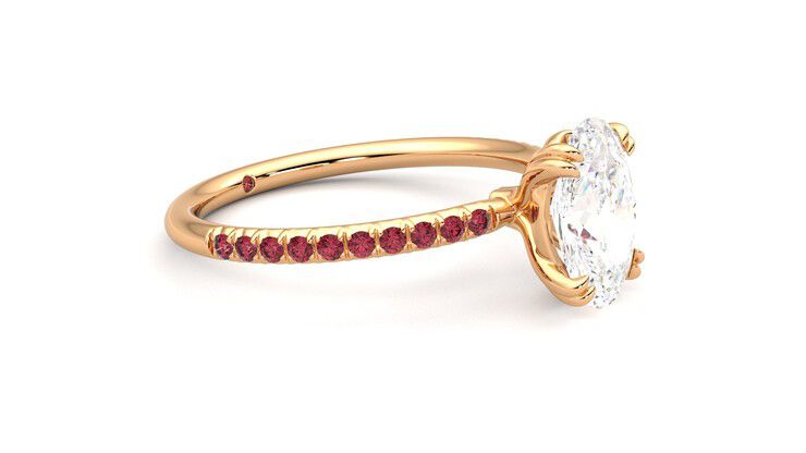 Taylor & Hart Damson Oval Engagement Ring 360 degree image 7