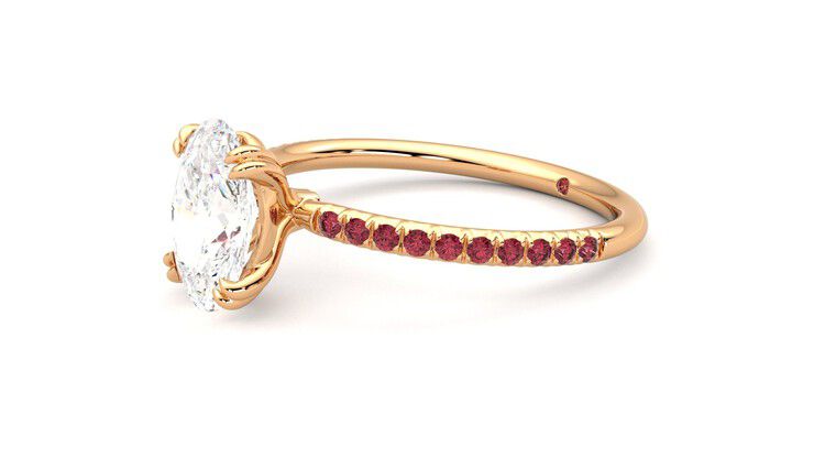 Taylor & Hart Damson Oval Engagement Ring 360 degree image 23