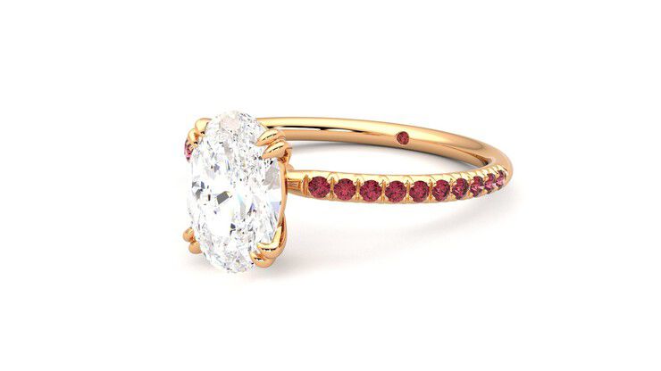 Taylor & Hart Damson Oval Engagement Ring 360 degree image 25