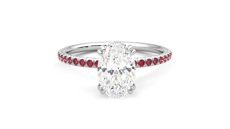 Taylor & Hart Damson Oval Engagement Ring 360 degree image 1