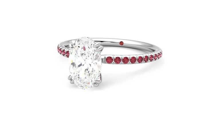 Taylor & Hart Damson Oval Engagement Ring 360 degree image 26