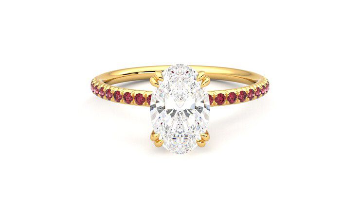 Taylor & Hart Damson Oval Engagement Ring 360 degree image 0