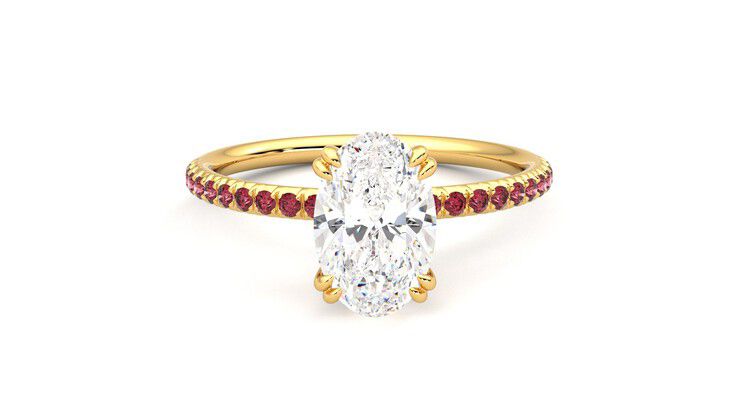 Taylor & Hart Damson Oval Engagement Ring 360 degree image 1