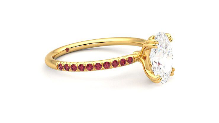 Taylor & Hart Damson Oval Engagement Ring 360 degree image 7