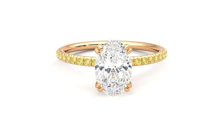 Taylor & Hart Damson Oval Engagement Ring 360 degree image 1