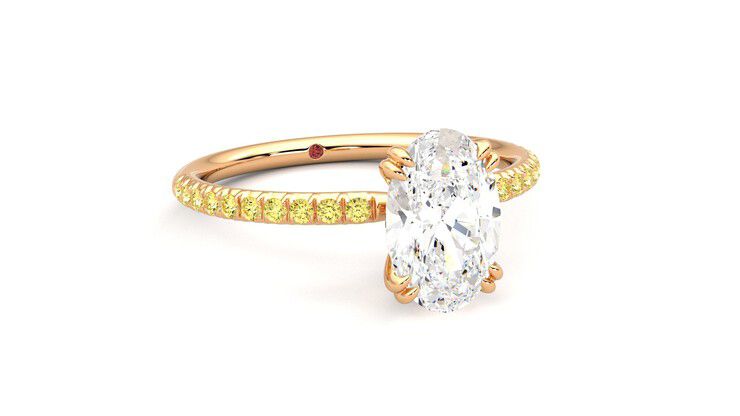 Taylor & Hart Damson Oval Engagement Ring 360 degree image 4