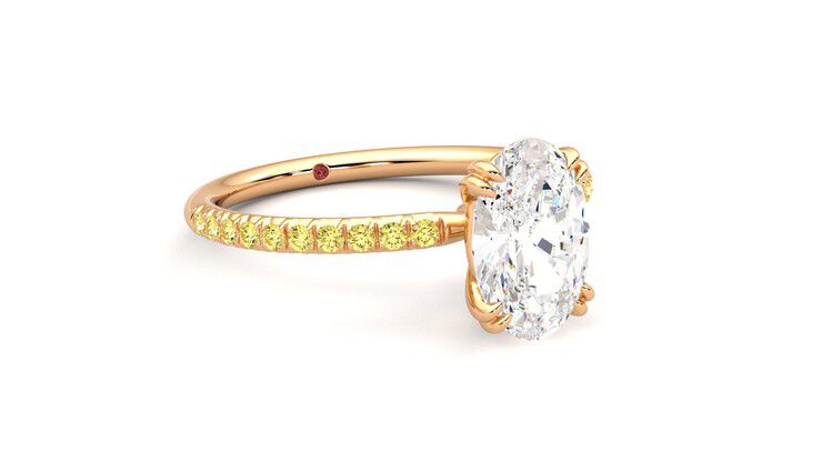 Taylor & Hart Damson Oval Engagement Ring 360 degree image 5