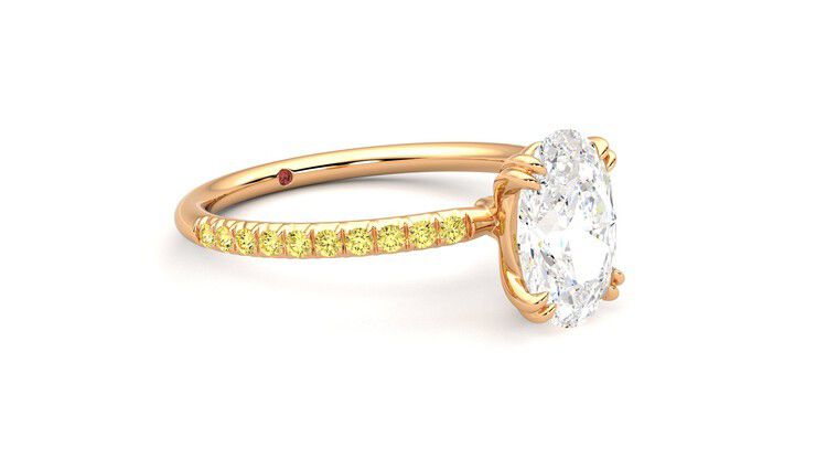 Taylor & Hart Damson Oval Engagement Ring 360 degree image 6