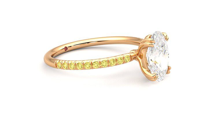 Taylor & Hart Damson Oval Engagement Ring 360 degree image 7