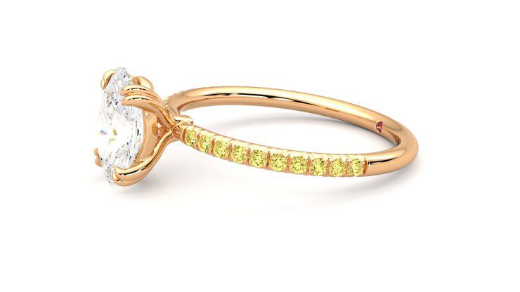 Taylor & Hart Damson Oval Engagement Ring 360 degree image 22