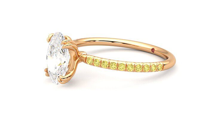 Taylor & Hart Damson Oval Engagement Ring 360 degree image 23