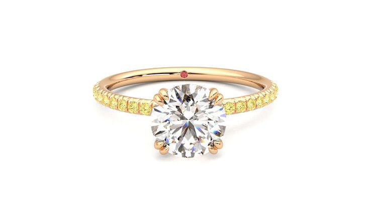 Taylor & Hart Damson Round Engagement Ring 360 degree image 1