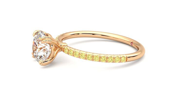 Taylor & Hart Damson Round Engagement Ring 360 degree image 22
