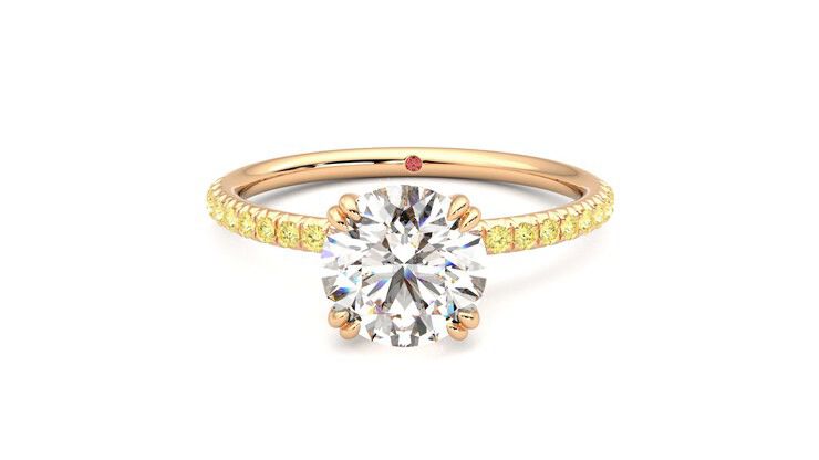 Taylor & Hart Damson Round Engagement Ring 360 degree image 29