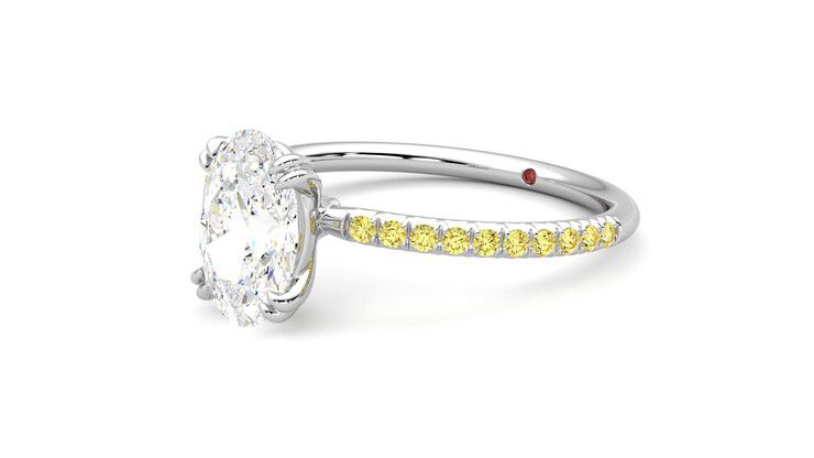 Taylor & Hart Damson Oval Engagement Ring 360 degree image 24