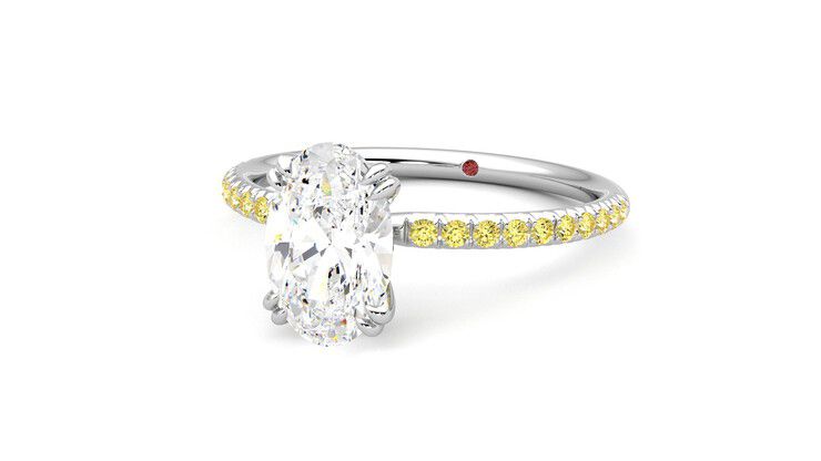 Taylor & Hart Damson Oval Engagement Ring 360 degree image 26