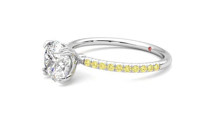 Taylor & Hart Damson Round Engagement Ring 360 degree image 23