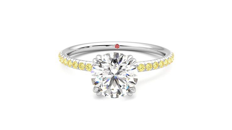 Taylor & Hart Damson Round Engagement Ring 360 degree image 29