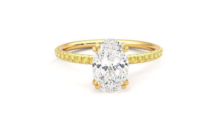 Taylor & Hart Damson Oval Engagement Ring 360 degree image 1