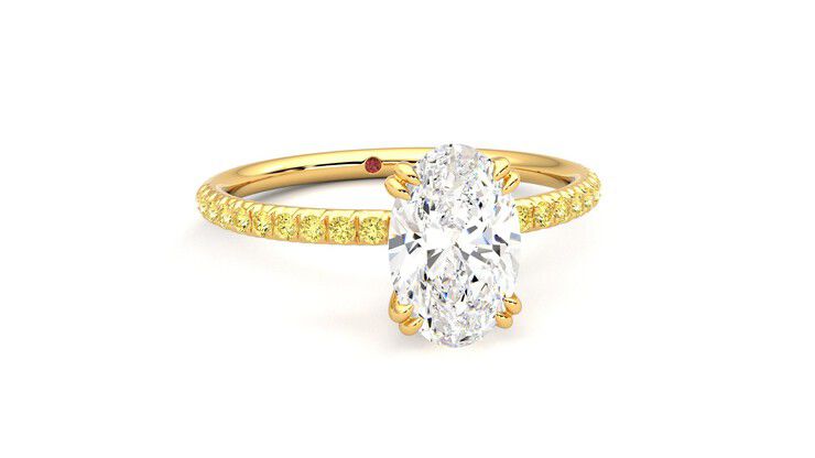 Taylor & Hart Damson Oval Engagement Ring 360 degree image 3