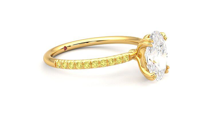 Taylor & Hart Damson Oval Engagement Ring 360 degree image 7