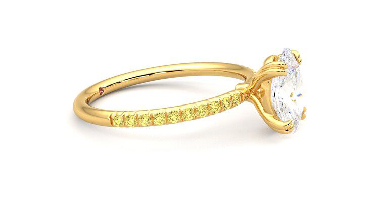 Taylor & Hart Damson Oval Engagement Ring 360 degree image 8