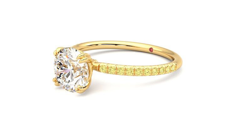 Taylor & Hart Damson Round Engagement Ring 360 degree image 24