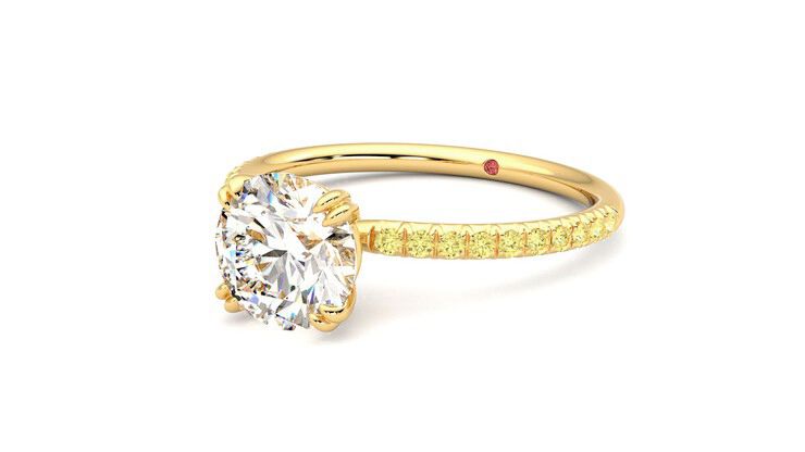 Taylor & Hart Damson Round Engagement Ring 360 degree image 25