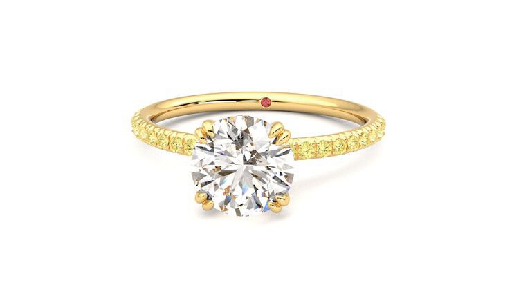Taylor & Hart Damson Round Engagement Ring 360 degree image 28