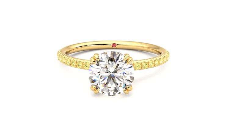 Taylor & Hart Damson Round Engagement Ring 360 degree image 29