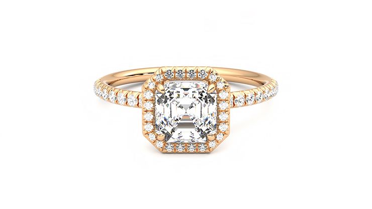 Taylor & Hart Dawn Asscher Engagement Ring 360 degree image 0