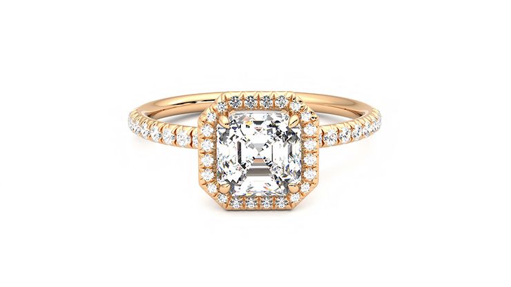 Taylor & Hart Dawn Asscher Engagement Ring 360 degree image 1