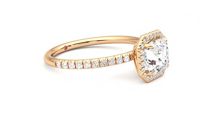 Taylor & Hart Dawn Asscher Engagement Ring 360 degree image 7