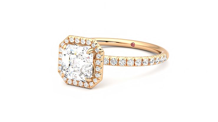 Taylor & Hart Dawn Asscher Engagement Ring 360 degree image 25