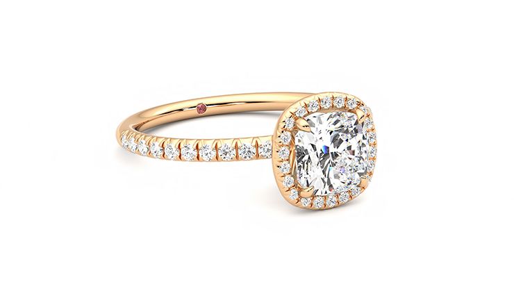 Taylor & Hart Dawn Cushion Engagement Ring 360 degree image 4