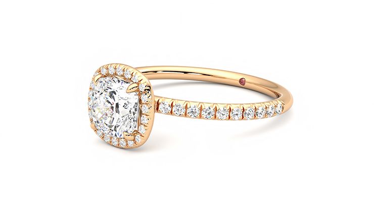 Taylor & Hart Dawn Cushion Engagement Ring 360 degree image 23