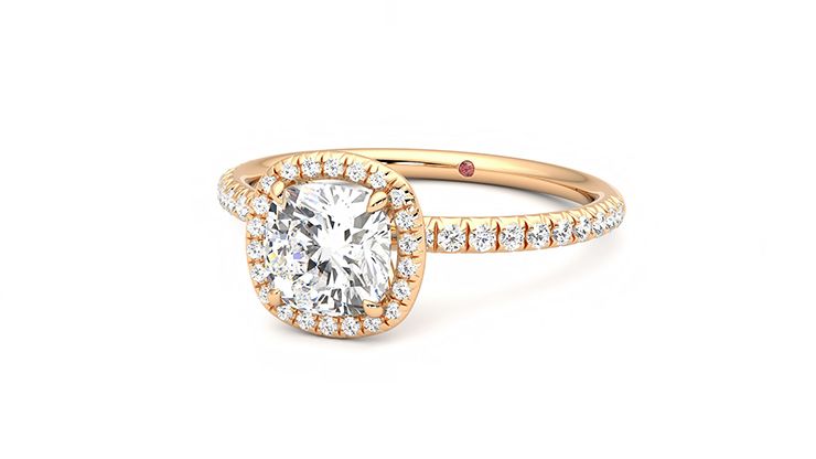 Taylor & Hart Dawn Cushion Engagement Ring 360 degree image 25
