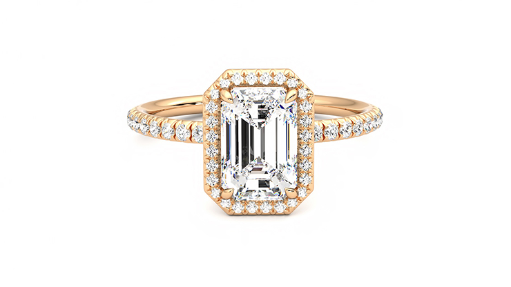 Taylor & Hart Dawn Emerald Engagement Ring 360 degree image 0