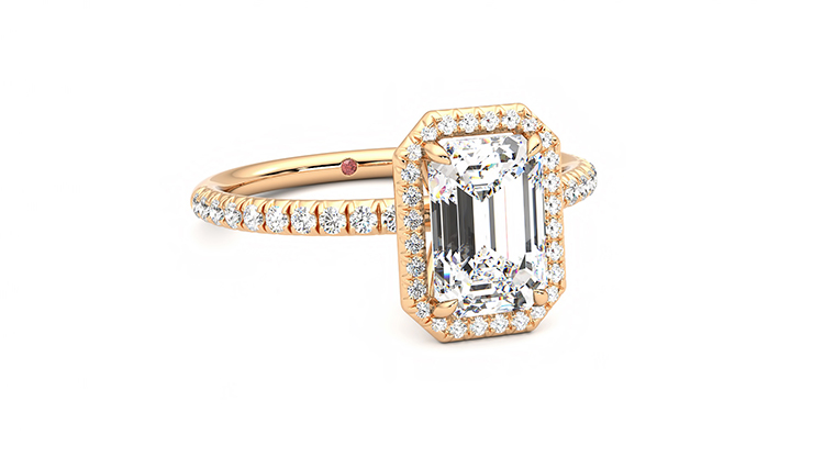 Taylor & Hart Dawn Emerald Engagement Ring 360 degree image 3