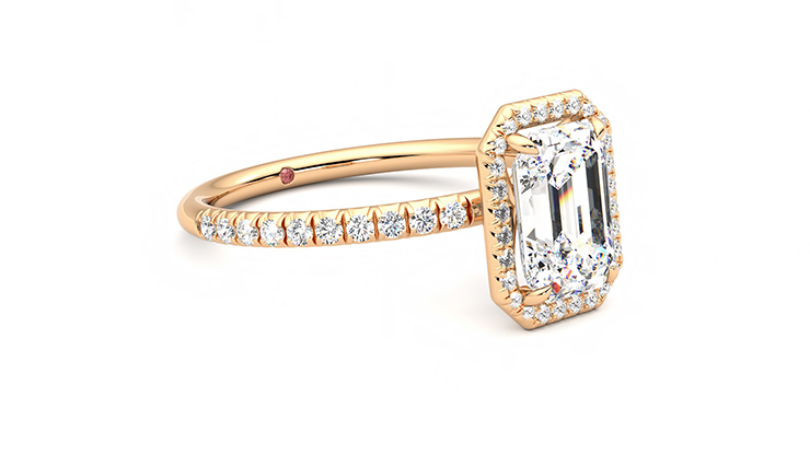 Taylor & Hart Dawn Emerald Engagement Ring 360 degree image 5