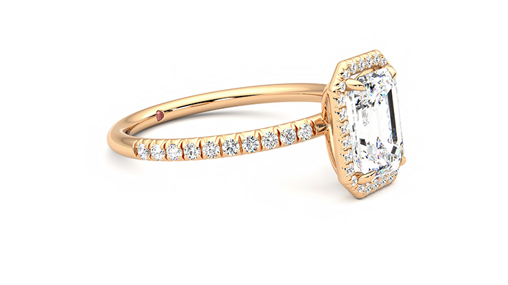 Taylor & Hart Dawn Emerald Engagement Ring 360 degree image 6