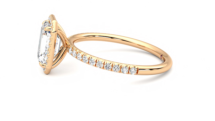 Taylor & Hart Dawn Emerald Engagement Ring 360 degree image 20