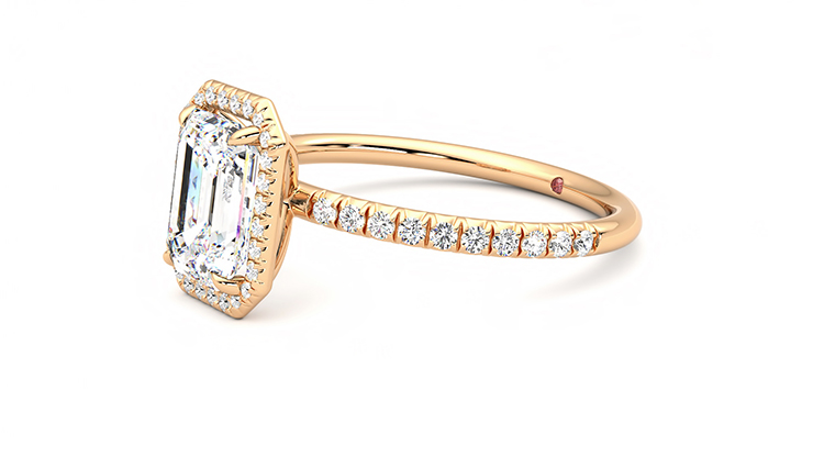 Taylor & Hart Dawn Emerald Engagement Ring 360 degree image 22